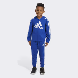 adidas Boys Zip Front French Terry Hooded Jacket and Joggers Set  Team