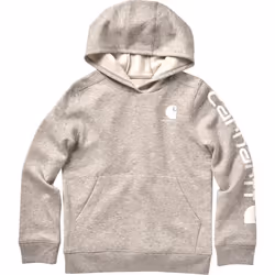 Carhartt Girls' Hoodie Fleece Pullover Sweatshirt Grey Heather Small