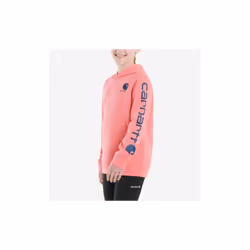 Carhartt Girls' Hoodie Fleece Pullover Sweatshirt  Pink Lemonade  4
