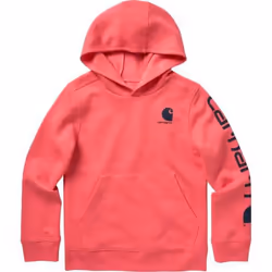 Carhartt Girls' Hoodie Fleece Pullover Sweatshirt  Pink Lemonade  Medi