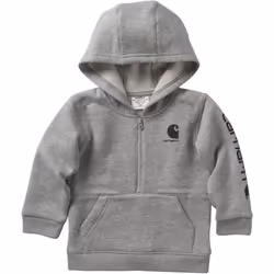 Carhartt Boys' Long-Sleeve Half-Zip Hooded Sweatshirt Grey Heather 3T