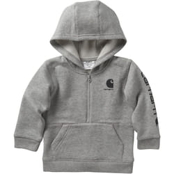 Carhartt Boys' Long-Sleeve Half-Zip Hooded Sweatshirt  Grey Heather  4T