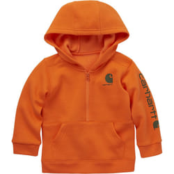Carhartt Boys' Long-Sleeve Half-Zip Hooded Sweatshirt  Exotic Orange  3T