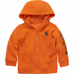 Carhartt Boys' Long-Sleeve Half-Zip Hooded Sweatshirt Exotic Orange 4T