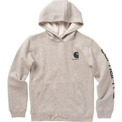 Carhartt Boys' Long Sleeve Hooded Sweatshirt  Grey Heather  Small (8/1