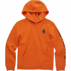 Carhartt Boys' Long Sleeve Hooded Sweatshirt Exotic Orange Large (14