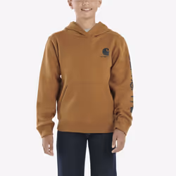 Carhartt Boys' Long Sleeve Hooded Sweatshirt  Brown  5