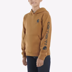 Carhartt Boys' Long Sleeve Hooded Sweatshirt  Brown  5