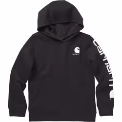 Carhartt Boys' Long Sleeve Hooded Sweatshirt Caviar Black 6