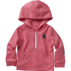 Carhartt Girls' Toddler Long-Sleeve Half-Zip Hooded Sweatshirt  Pink L