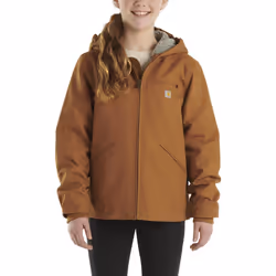 Carhartt Girls' Big Sherpa Lined Jacket Coat Brown