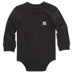 Carhartt Long-Sleeve Pocket Bodysuit  Caviar Dark Black  3 Months