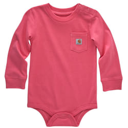 Carhartt Long-Sleeve Pocket Bodysuit  Pink Lemonade  18 Months