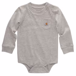 Carhartt Long-Sleeve Pocket Bodysuit  Grey Heather  9 Months