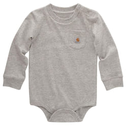 Carhartt Long-Sleeve Pocket Bodysuit  Grey Heather  9 Months