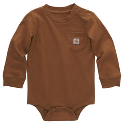 Carhartt Long-Sleeve Pocket Bodysuit  Carhartt Brown  3 Months