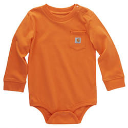 Carhartt Long-Sleeve Pocket Bodysuit  Exotic Orange  9 Months