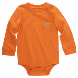 Carhartt Long-Sleeve Pocket Bodysuit Exotic Orange 18 Months