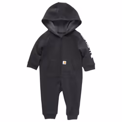 Carhartt Boys Long-Sleeve Zip-Front Hooded Coverall Caviar Black Heat