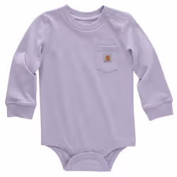 Carhartt Unisex Baby Long-Sleeve Pocket Bodysuit Onesie  Lavender Purple  24 Months