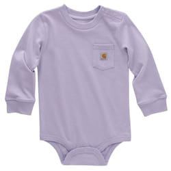 Carhartt Unisex Baby Long-Sleeve Pocket Bodysuit Onesie  Lavender Purple  24 Months
