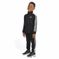 adidas Boy's Tricot Tracksuit Jacket Jogger Pant Set  Black  2T