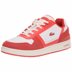 Lacoste Men's T-Clip Sneaker White/RED 9