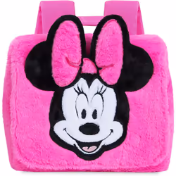 Disney Minnie Mouse Fuzzy Pink Backpack - Pink
