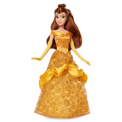 Disney Store Official Princess Classic Doll (Belle from Beauty and The Beast)  11 Inches  Includes Brush with Molded Details  Posable Toy in