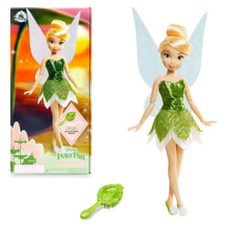 Disney Store Official Tinkerbell Classic Doll for Kids  Peter Pan  10 Inches  Includes Brush with Molded Details  Fully Posable Toy in Glittery Dress