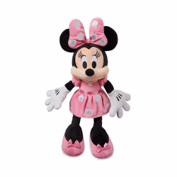Disney Minnie Mouse Medium 17 3/4"""" Plush Toy in Pink Polka Dot Dress