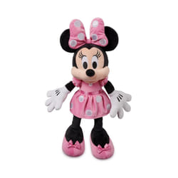 Disney Minnie Mouse Medium 17 3/4"""" Plush Toy in Pink Polka Dot Dress