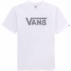 Vans Mens Checkered Short Sleeve Crew Neck Cotton T-Shirt Top Tee - S, White/Black