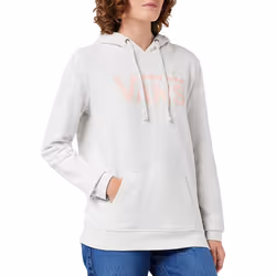 Vans Womens Drop V Large Logo Pullover Sweatshirt Jumper Hoody Hoodie - S, White Heather