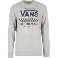 Vans Mens Stackton Crew Neck Cotton Pullover Jumper Sweatshirt Top - M, Grey