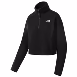 The North Face Womens 100 Glacier Fleece Cropped Â¼ Zip Top in Black - M