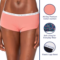 Tommy HilfigerWomensClassic Cotton Boyshort Panties-5 PackBlack/Logo/R