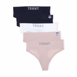 Tommy Hilfiger Women's Thong  5-Pack  BB/BB/BW/BK/BLK