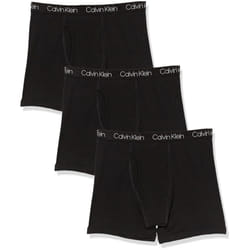 Calvin Klein Boys' Cotton Boxer Briefs Underwear 3-Pack  Black/Black/B