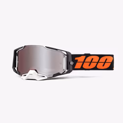 100% Armega Goggle Blacktail, Single lens, Black, White, Unisex, Cylindrical(flat) lens, Polycarbonate, Black, Orange