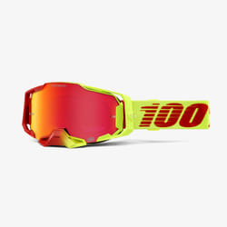 100% Armega Goggle Solaris winter sport goggles Red, Yellow Unisex Mirror, Red Cylindrical(flat) lens
