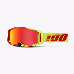 100% Armega Goggle Solaris winter sport goggles Red, Yellow Unisex Mirror, Red Cylindrical(flat) lens