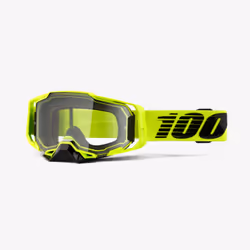 100% Armega Goggle winter sport goggles Yellow Unisex Transparent Cylindrical(flat) lens