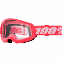 100% Strata 2 Essential Motocross Goggles, white-pink for Men