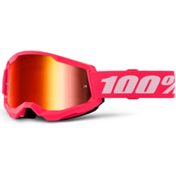 100% Strata 2 Essential Chrome Motocross Goggles, white-pink for Men