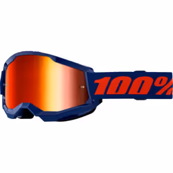 100% Strata 2 Essential Chrome Motocross Goggles, red-blue for Men