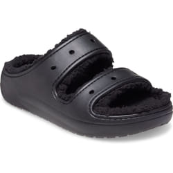 ) Crocs Classic Cozzzy Thermoplastic Women's Black Sandals - Black, 6 (Adults'