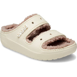 ) Crocs Classic Cozzzy Thermoplastic Women's Bone Sandals - Cream, 3 (Adults'