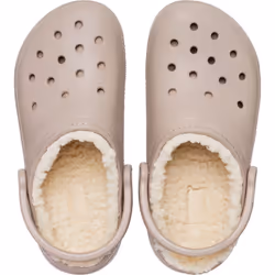 ) Crocs 203591 CLASSIC LINED UNI Thermoplastic Mushroom/Bone Clogs - Brown, 10 (Adults'