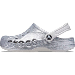 Crocs Unisex-Adult Baya Clogs  Silver Glitter  7 Women/5 Men